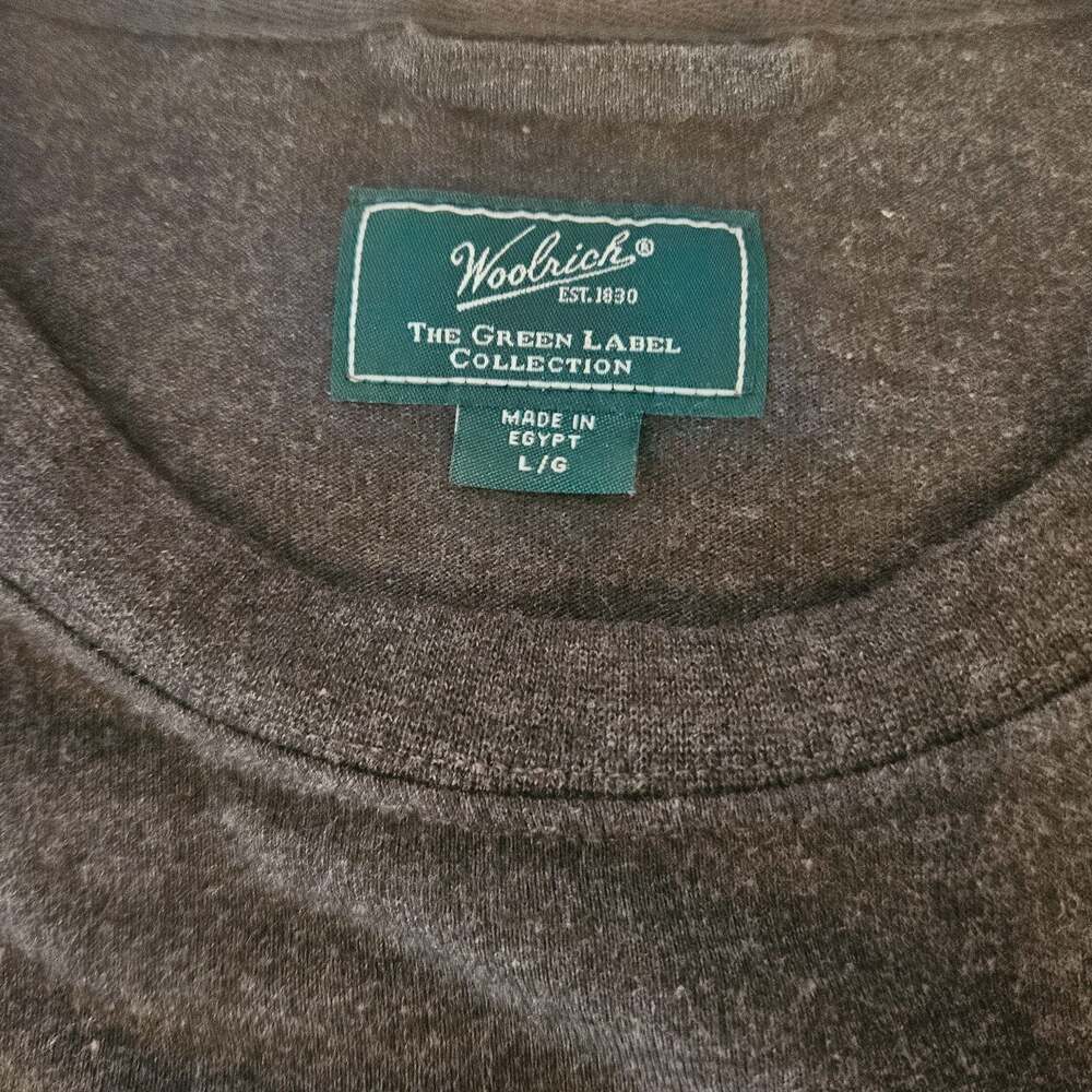 Woolrich The Green Label Collection Mens Gray Long Sleeve Crewneck Pocket Tee L